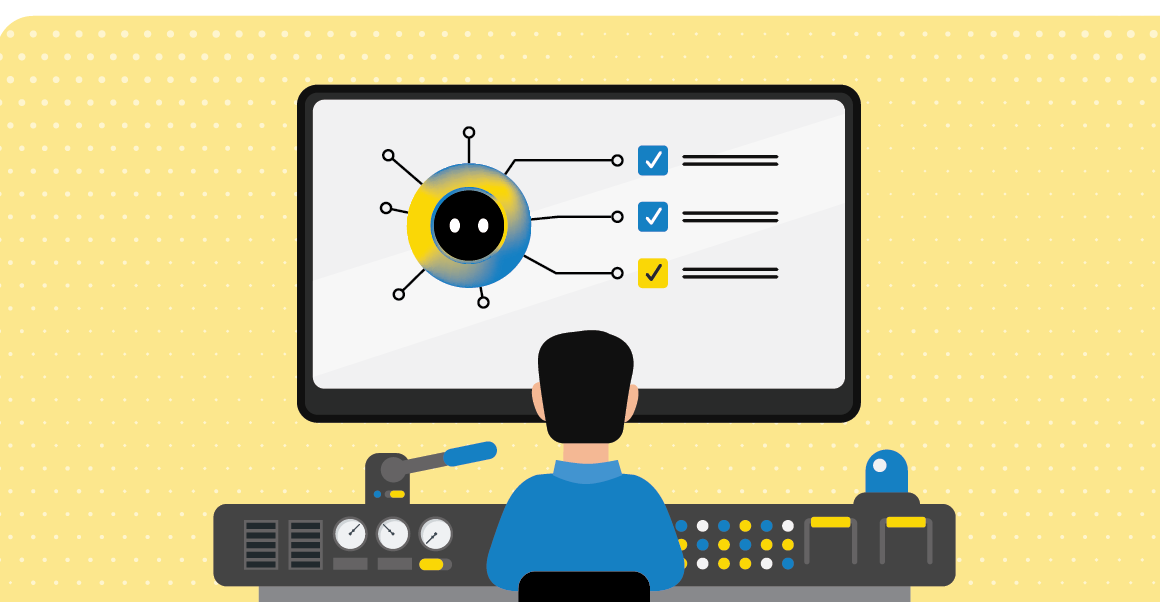 A designer at the controls of a finished product